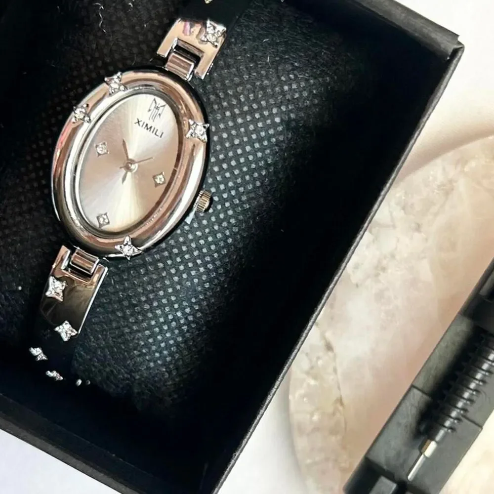 Vintage Inspired Luxury Silver Tone Watch
